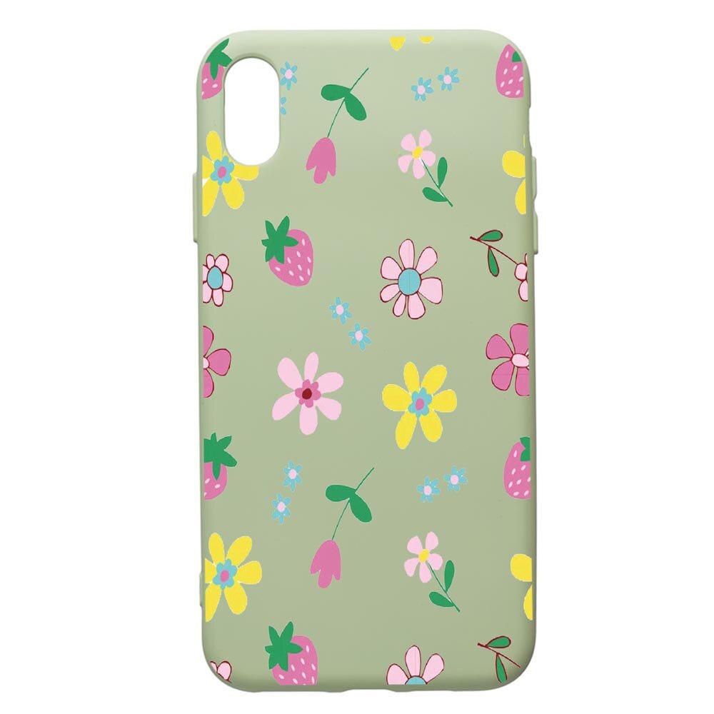 Husa de protectie Samsung Galaxy A10, Flowers, silicon, cu interiorul din material textil, protectie camera, Beryl, PGR687