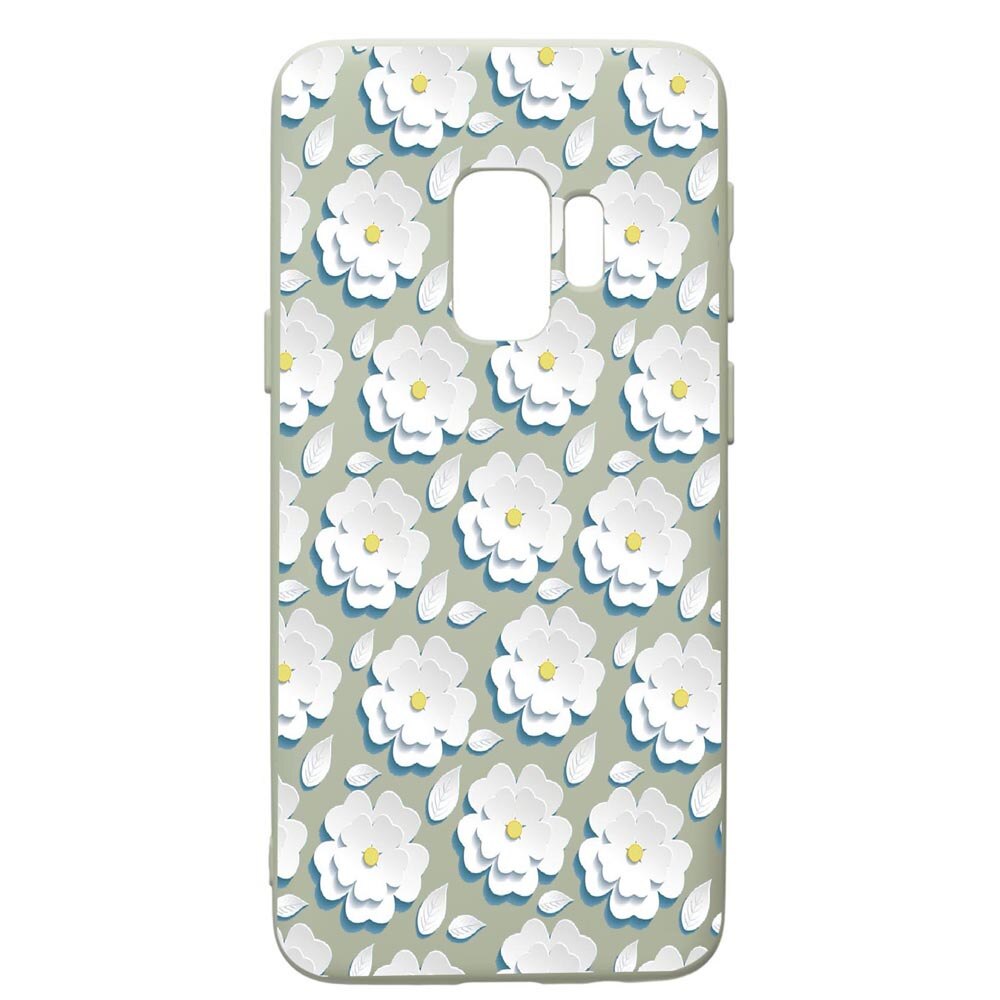 Husa de protectie Samsung Galaxy S9, Daisy - White Flower, silicon, cu interiorul din material textil, protectie camera, Beryl, PGR683