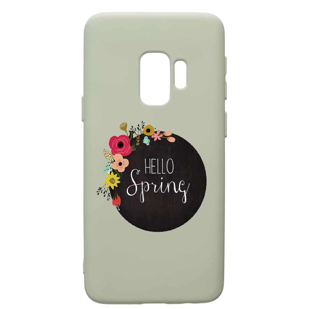 Husa de protectie Samsung Galaxy S9, Hello Spring, silicon, cu interiorul din material textil, protectie camera, Beryl, PGR684