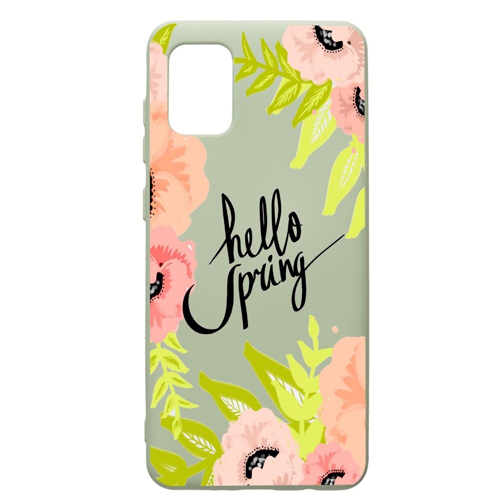 Husa de protectie Samsung Galaxy A31, Hello Spring, silicon, cu interiorul din material textil, protectie camera, Beryl, PGR685