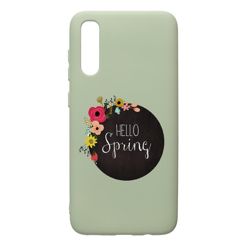 Husa de protectie Samsung Galaxy A70, Hello Spring, silicon, cu interiorul din material textil, protectie camera, Beryl, PGR684