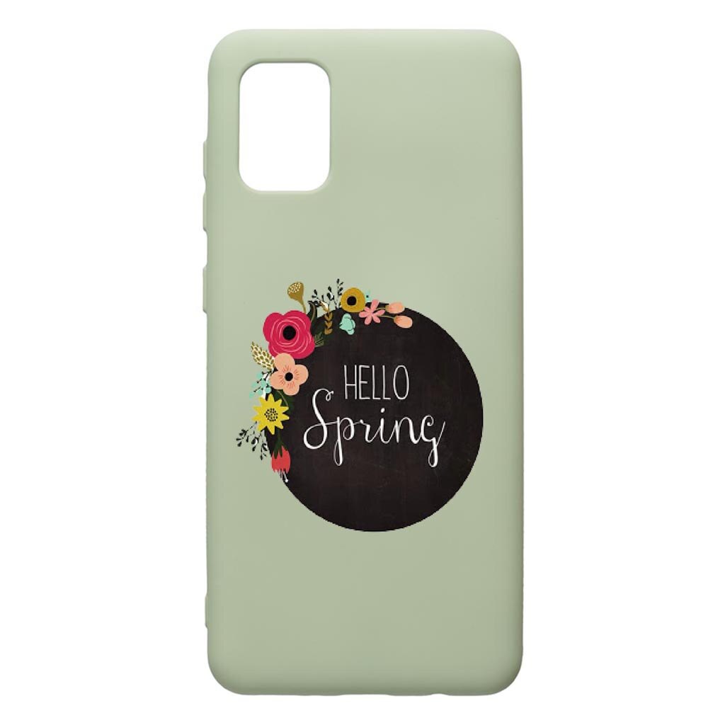 Husa de protectie Samsung Galaxy A71, Hello Spring, silicon, cu interiorul din material textil, protectie camera, Beryl, PGR684