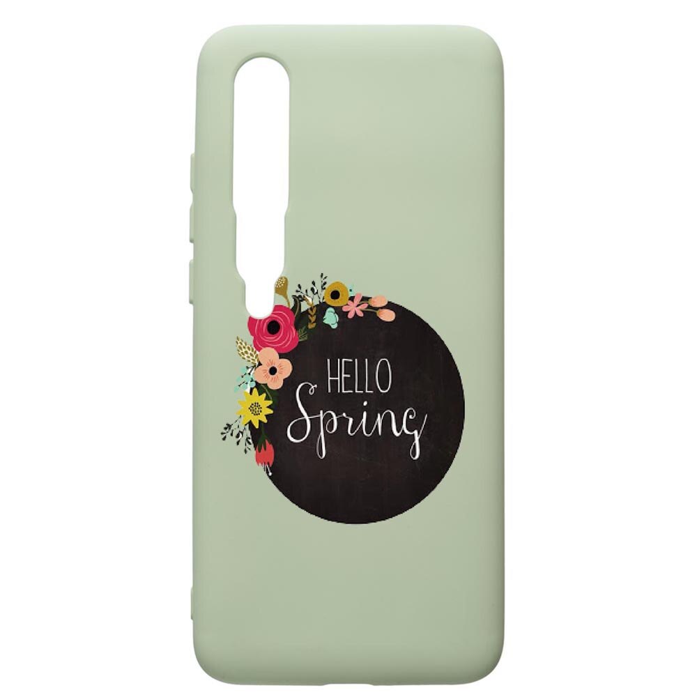 Husa de protectie Xiaomi Mi 10 / Mi 10 Pro, Hello Spring, silicon, cu interiorul din material textil, protectie camera, Beryl, PGR684