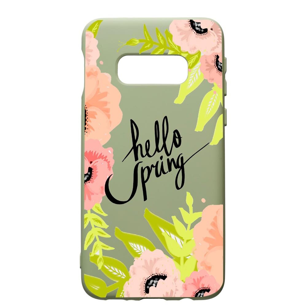 Husa de protectie Samsung Galaxy S10E, Hello Spring, silicon, cu interiorul din material textil, protectie camera, Beryl, PGR685