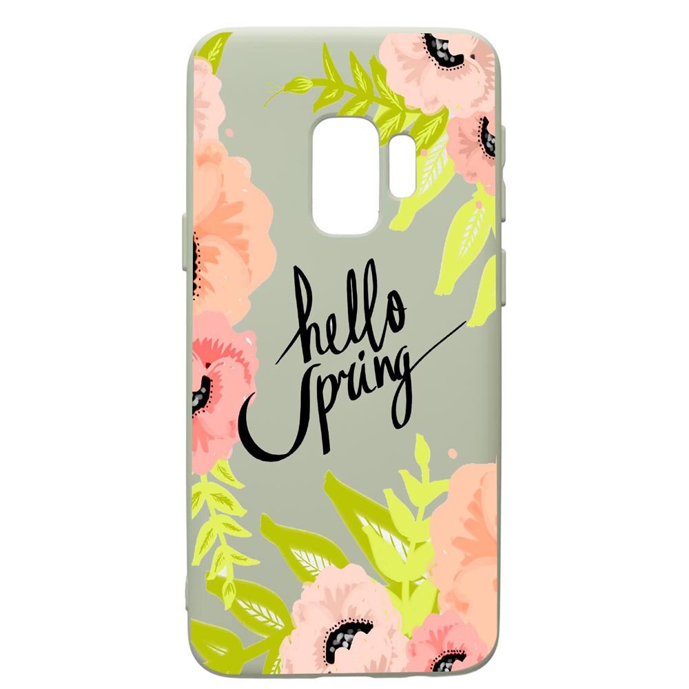 Husa de protectie Samsung Galaxy S9, Hello Spring, silicon, cu interiorul din material textil, protectie camera, Beryl, PGR685