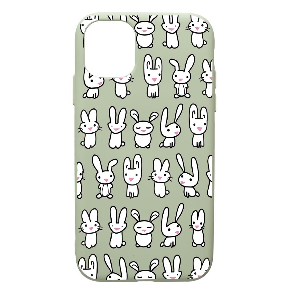 Husa de protectie Apple iPhone 12 Mini, Rabbits - Lambs, silicon, cu interiorul din material textil, protectie camera, Beryl, PGR691