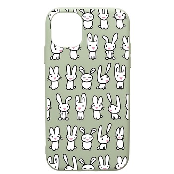 Husa de protectie Apple iPhone 12, Rabbits - Lambs, silicon, cu interiorul din material textil, protectie camera, Beryl, PGR691 Husa de protectie Apple iPhone 12, Rabbits - Lambs, silicon, cu interiorul din material textil, protectie camera, Beryl, PGR691