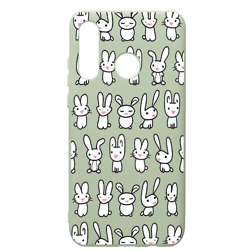 Husa de protectie Huawei P30 Lite, Rabbits - Lambs, silicon, cu interiorul din material textil, protectie camera, Beryl, PGR691