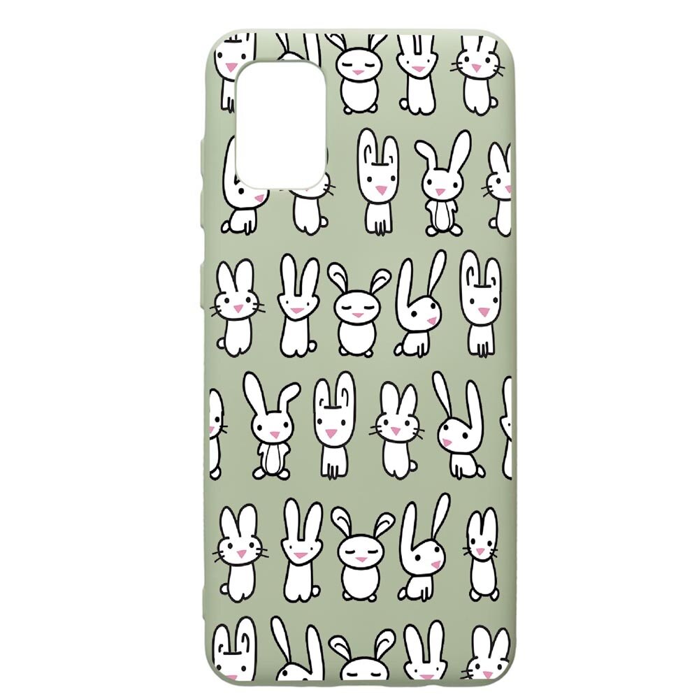 Husa de protectie Samsung Galaxy A71, Rabbits - Lambs, silicon, cu interiorul din material textil, protectie camera, Beryl, PGR691