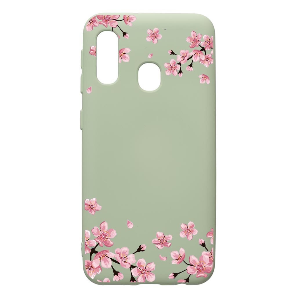 Husa de protectie Samsung Galaxy A40, Pastel colors - Flowers, silicon, cu interiorul din material textil, protectie camera, Beryl, PGR694