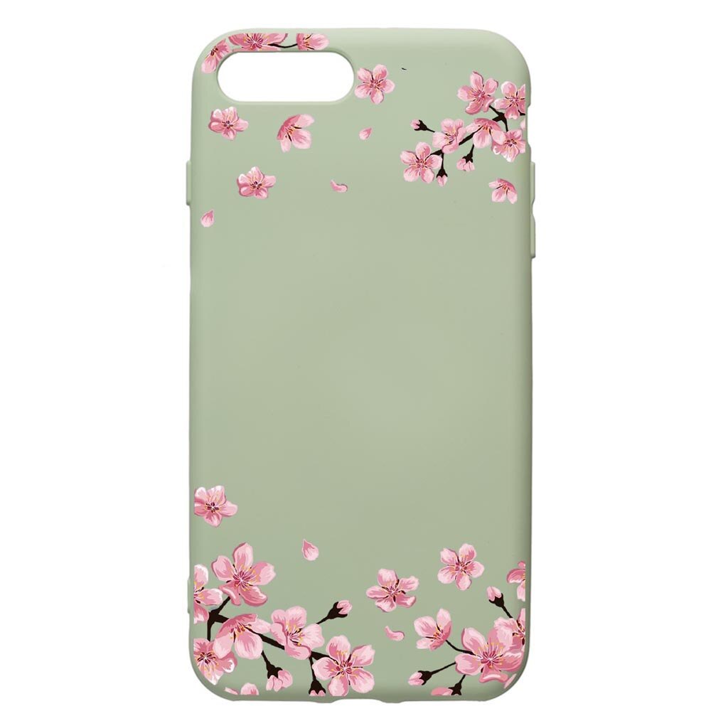 Husa de protectie Apple iPhone 8 Plus / iPhone 7 Plus, Pastel colors - Flowers, silicon, cu interiorul din material textil, protectie camera, Beryl, PGR694