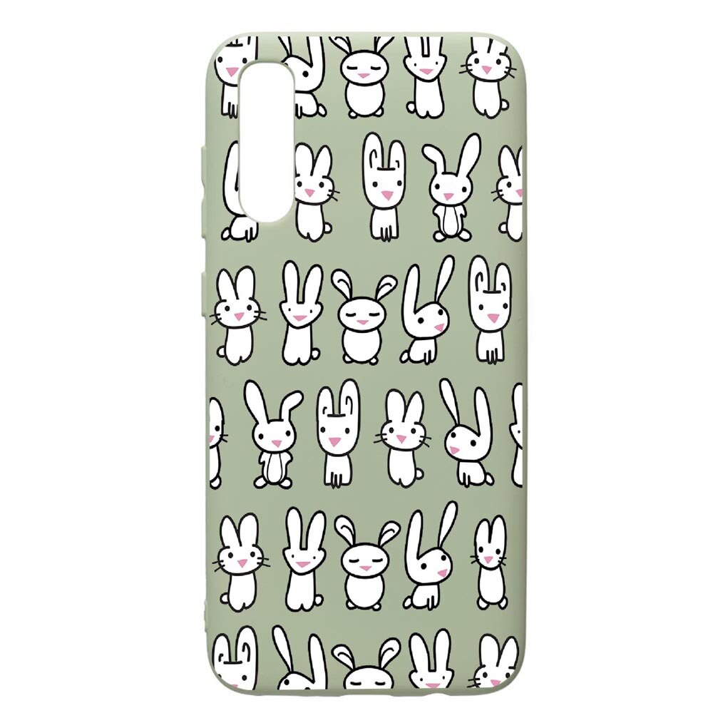 Husa de protectie Samsung Galaxy A70, Rabbits - Lambs, silicon, cu interiorul din material textil, protectie camera, Beryl, PGR691