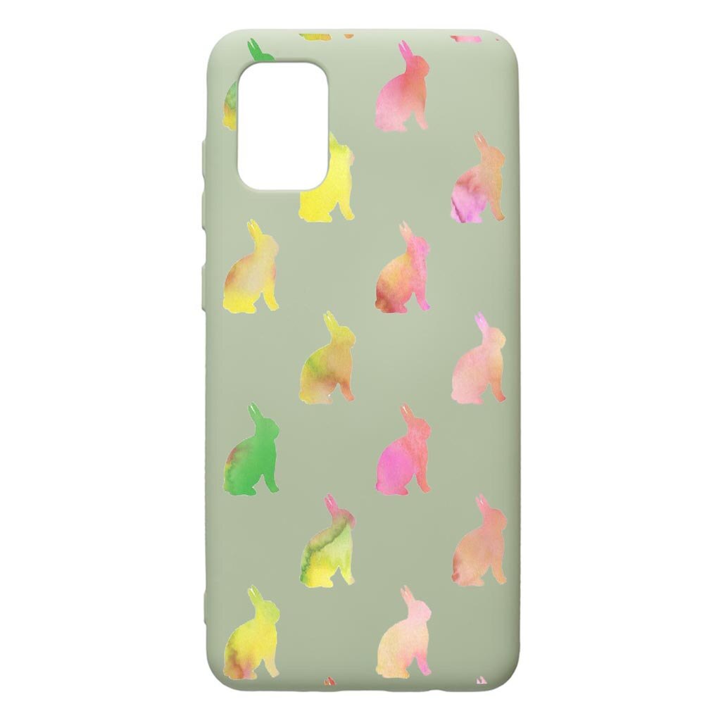 Husa de protectie Samsung Galaxy A71, Cool Rabbits, silicon, cu interiorul din material textil, protectie camera, Beryl, PGR695