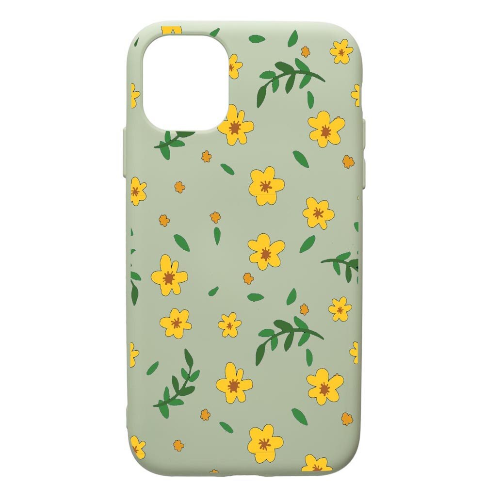 Husa de protectie Apple iPhone 11 Pro, Little Yellow Flowers, silicon, cu interiorul din material textil, protectie camera, Beryl, PGR696
