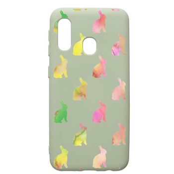 Husa de protectie Samsung Galaxy A20e, Cool Rabbits, silicon, cu interiorul din material textil, protectie camera, Beryl, PGR695 Husa de protectie Samsung Galaxy A20e, Cool Rabbits, silicon, cu interiorul din material textil, protectie camera, Beryl, PGR695