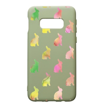 Husa de protectie Samsung Galaxy S10, Cool Rabbits, silicon, cu interiorul din material textil, protectie camera, Beryl, PGR695 Husa de protectie Samsung Galaxy S10, Cool Rabbits, silicon, cu interiorul din material textil, protectie camera, Beryl, PGR695