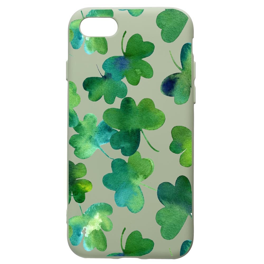 Husa de protectie Apple iPhone SE 2 / iPhone 8 / iPhone 7, Green Leaf, silicon, cu interiorul din material textil, protectie camera, Beryl, PGR697