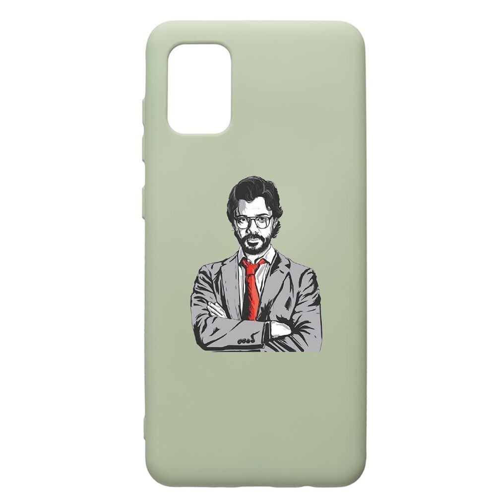 Husa de protectie Samsung Galaxy A71, La Casa De Papel - Profesor, silicon, cu interiorul din material textil, protectie camera, Beryl, PGR712