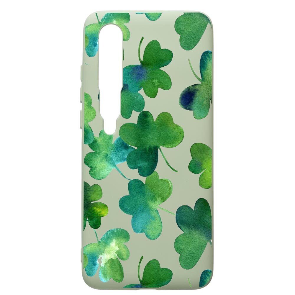 Husa de protectie Xiaomi Mi 10 / Mi 10 Pro, Green Leaf, silicon, cu interiorul din material textil, protectie camera, Beryl, PGR697