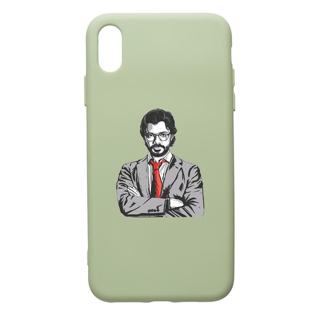 Husa de protectie Apple iPhone XS Max, La Casa De Papel - Profesor, silicon, cu interiorul din material textil, protectie camera, Beryl, PGR712