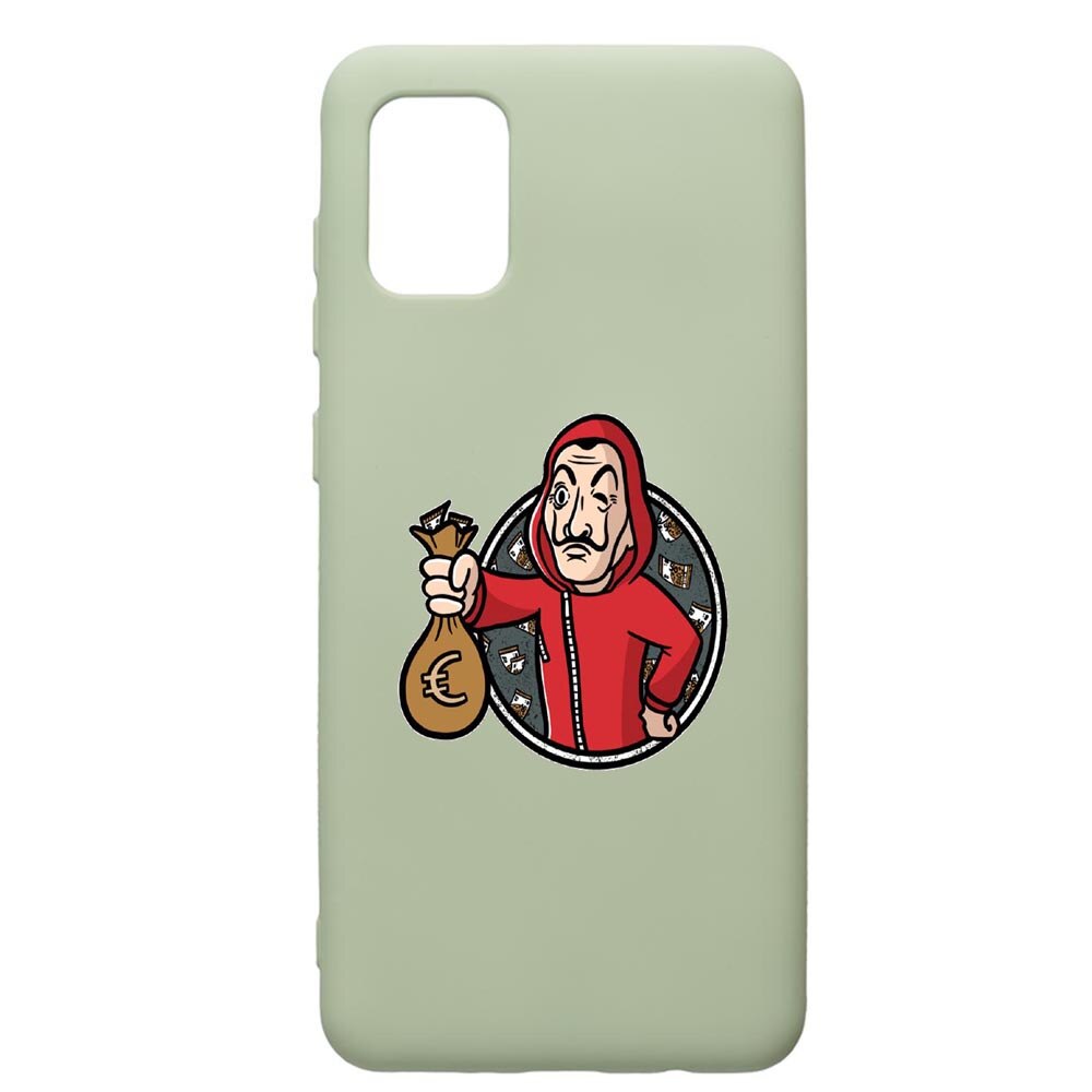 Husa de protectie Samsung Galaxy A71, La Casa De Papel, silicon, cu interiorul din material textil, protectie camera, Beryl, PGR700