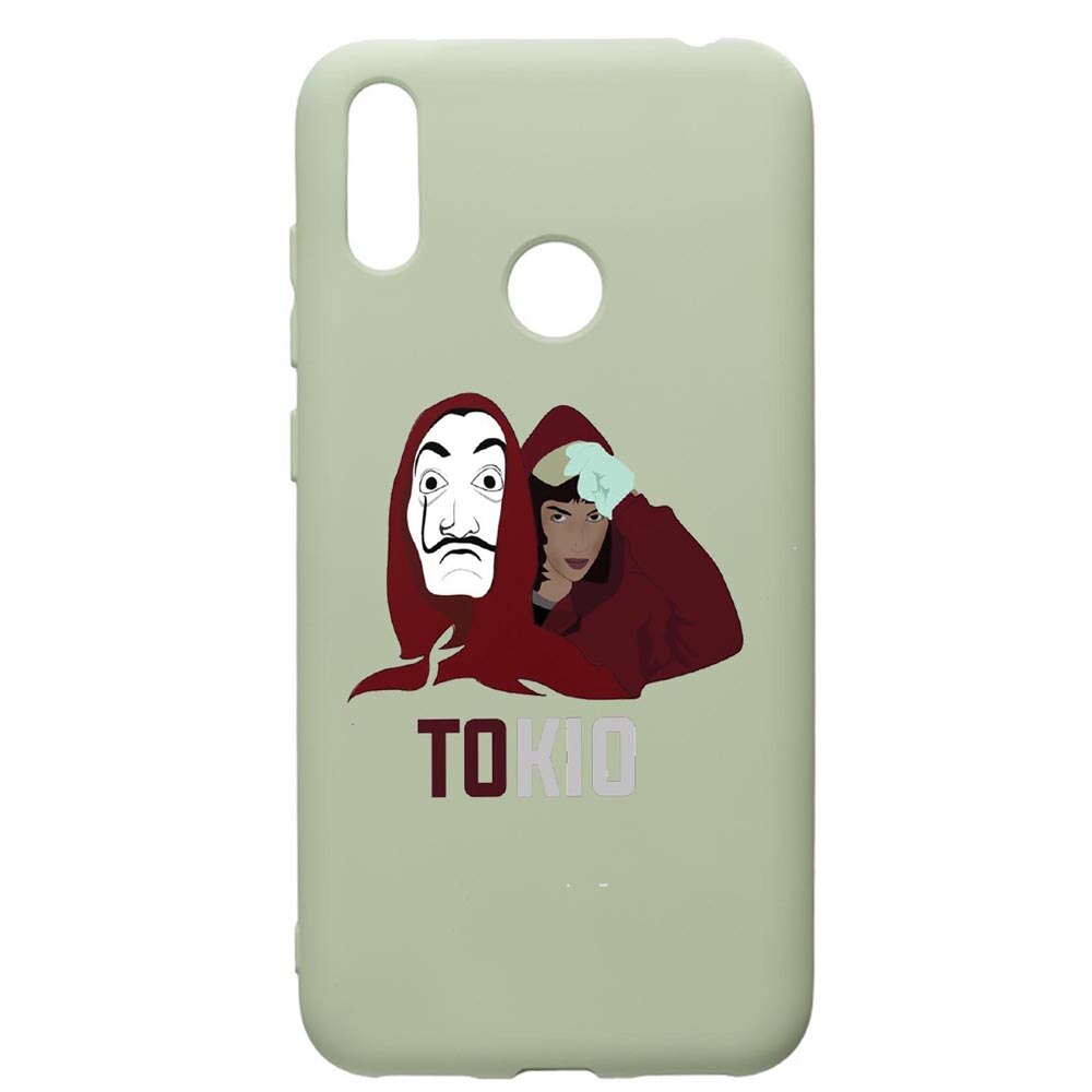 Husa de protectie Huawei Y7 2019, La Casa De Papel - Tokyo, silicon, cu interiorul din material textil, protectie camera, Beryl, PGR710