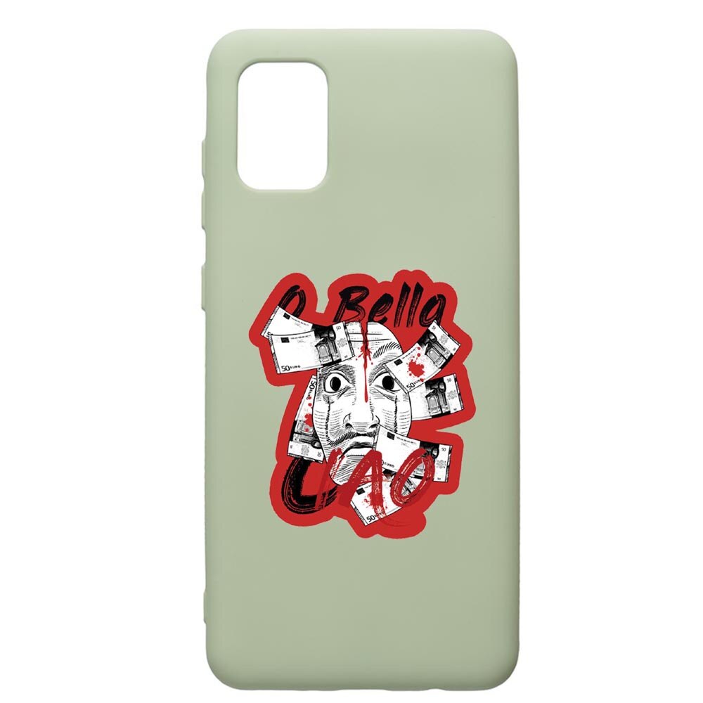 Husa de protectie Samsung Galaxy A41, La Casa De Papel, silicon, cu interiorul din material textil, protectie camera, Beryl, PGR716