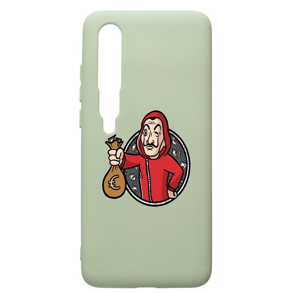 Husa de protectie Xiaomi Mi 10 / Mi 10 Pro, La Casa De Papel, silicon, cu interiorul din material textil, protectie camera, Beryl, PGR700