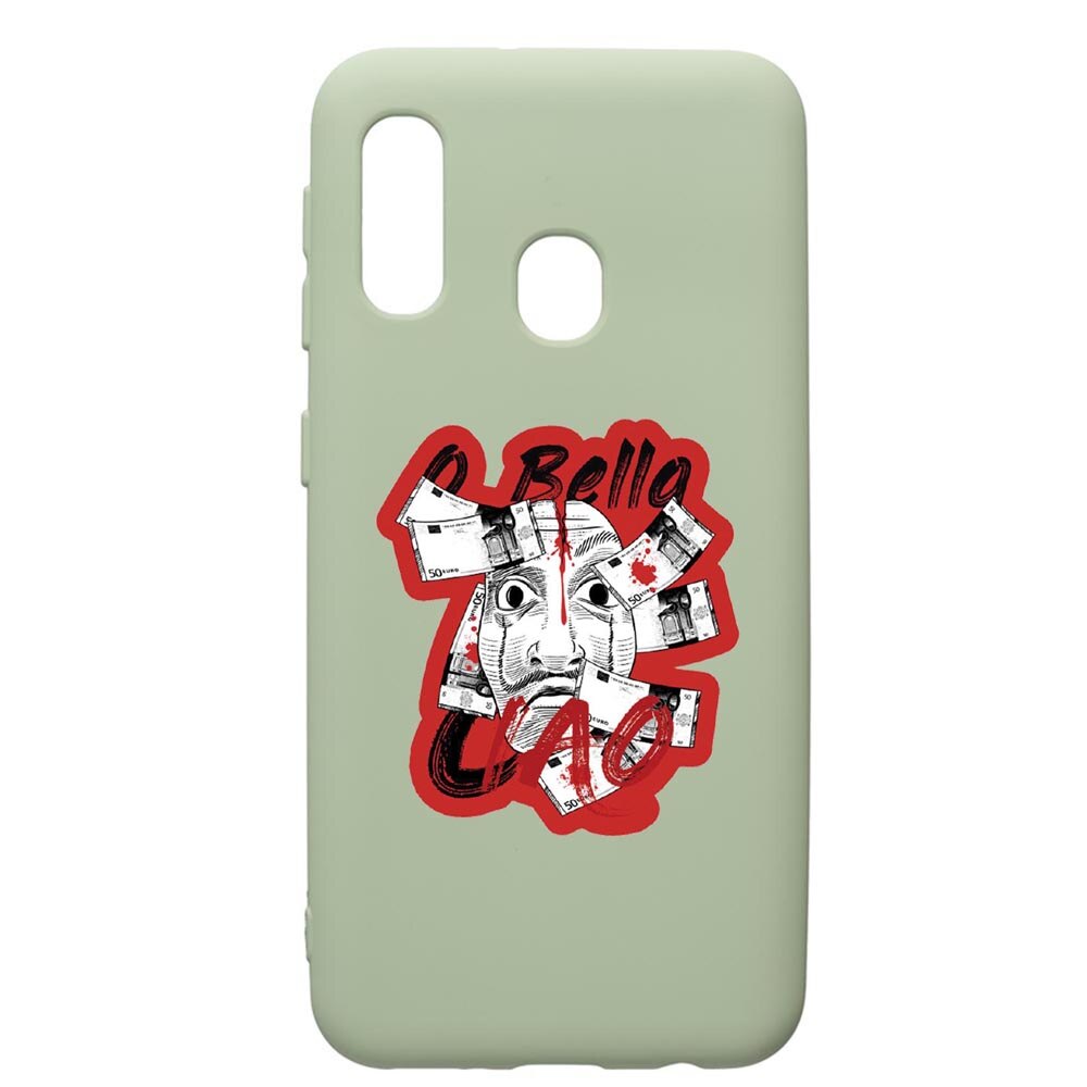 Husa de protectie Samsung Galaxy A40, La Casa De Papel, silicon, cu interiorul din material textil, protectie camera, Beryl, PGR716