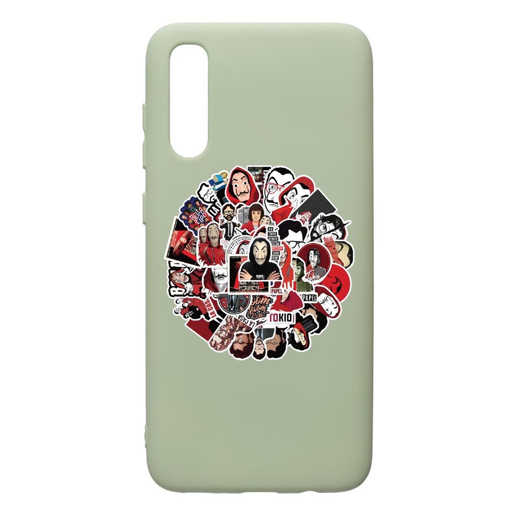 Husa de protectie Samsung Galaxy A70, La Casa De Papel, silicon, cu interiorul din material textil, protectie camera, Beryl, PGR715