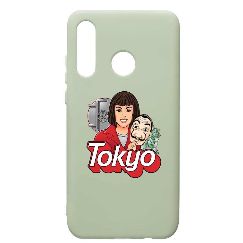 Husa de protectie Huawei P30 Lite, La Casa De Papel - Tokyo, silicon, cu interiorul din material textil, protectie camera, Beryl, PGR717