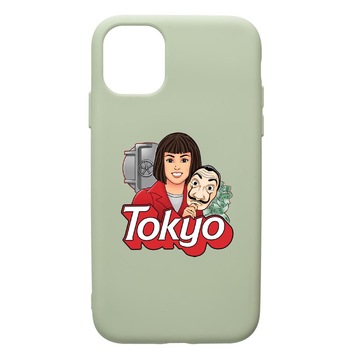 Husa de protectie Apple iPhone 12 Pro, La Casa De Papel - Tokyo, silicon, cu interiorul din material textil, protectie camera, Beryl, PGR717 Husa de protectie Apple iPhone 12 Pro, La Casa De Papel - Tokyo, silicon, cu interiorul din material textil, protectie camera, Beryl, PGR717