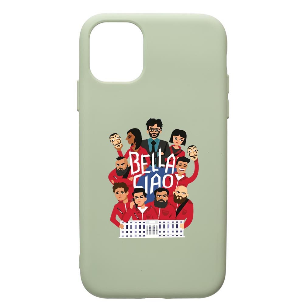 Husa de protectie Apple iPhone 11 Pro, La Casa De Papel - Ciao Bella, silicon, cu interiorul din material textil, protectie camera, Beryl, PGR718