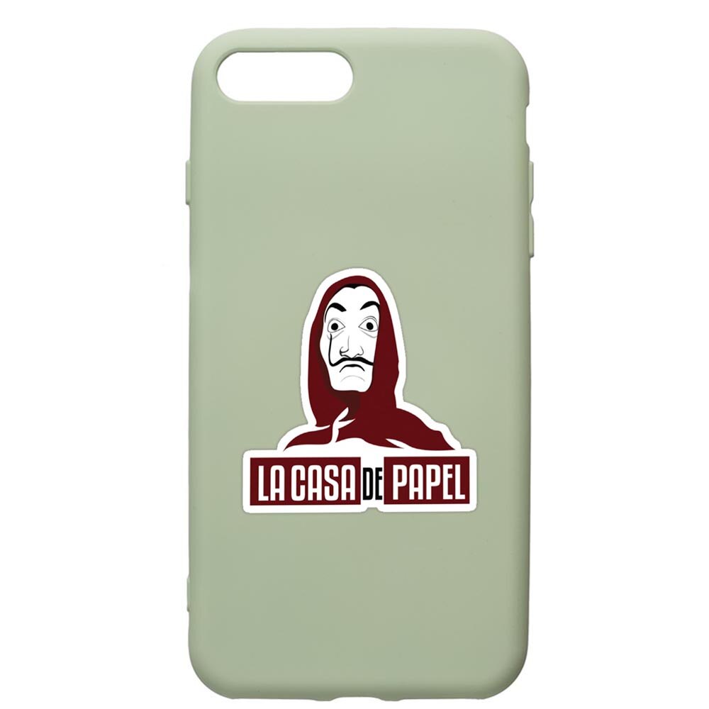 Husa de protectie Apple iPhone 8 Plus / iPhone 7 Plus, La Casa De Papel, silicon, cu interiorul din material textil, protectie camera, Beryl, PGR719
