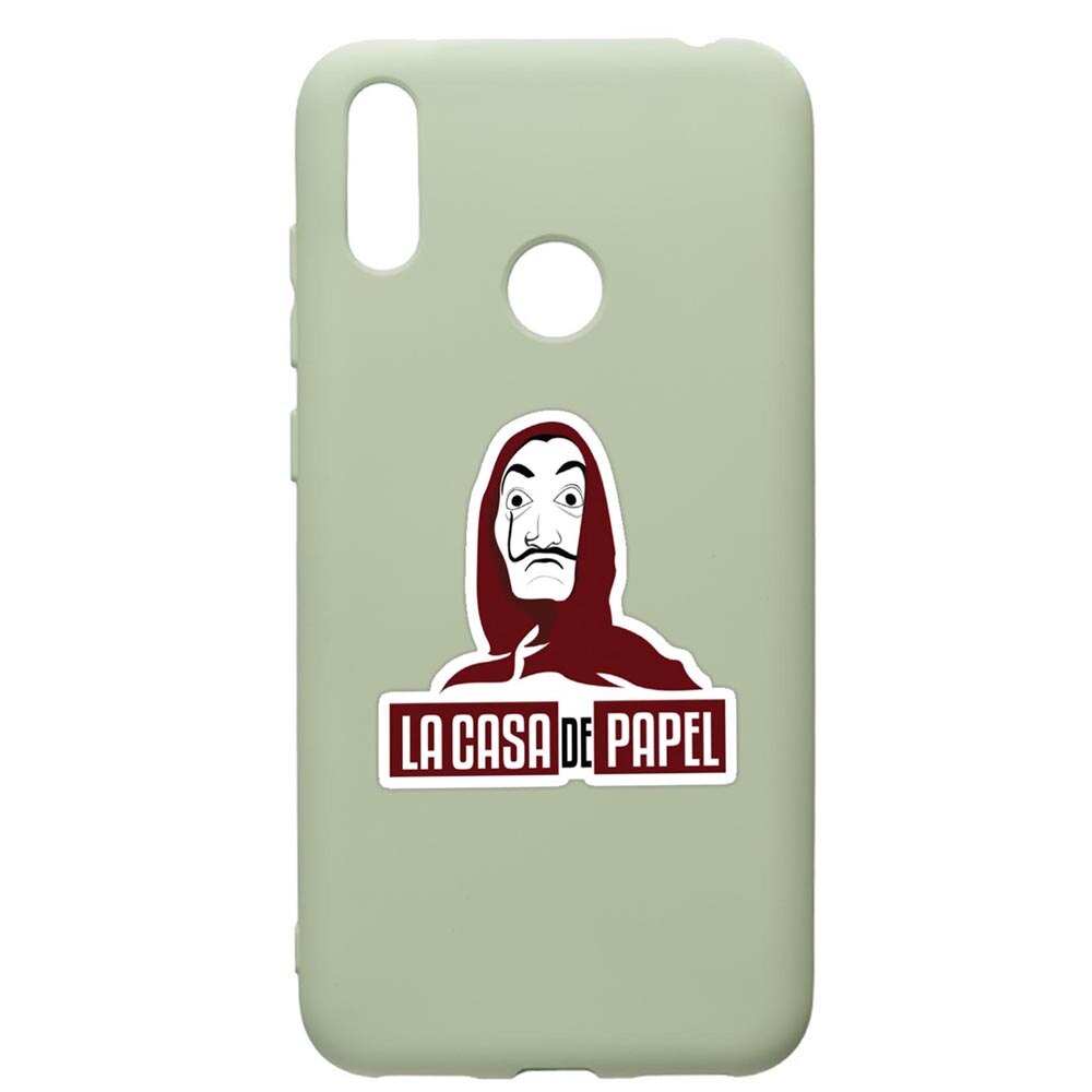 Husa de protectie Huawei Y7 2019, La Casa De Papel, silicon, cu interiorul din material textil, protectie camera, Beryl, PGR719
