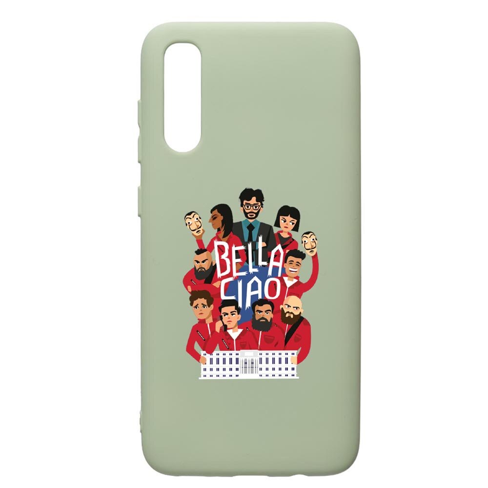 Husa de protectie Samsung Galaxy A70, La Casa De Papel - Ciao Bella, silicon, cu interiorul din material textil, protectie camera, Beryl, PGR718