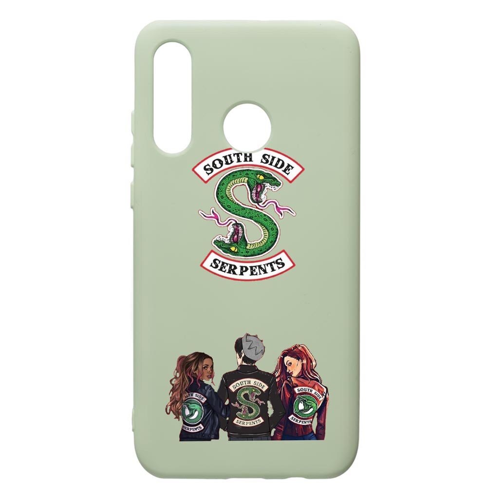 Husa de protectie Huawei P30 Lite, Riverdale, silicon, cu interiorul din material textil, protectie camera, Beryl, PGR723