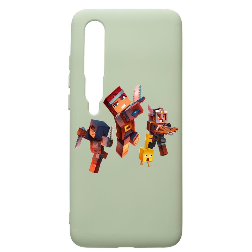Husa de protectie Xiaomi Mi 10 / Mi 10 Pro, Minecraft, silicon, cu interiorul din material textil, protectie camera, Beryl, PGR724