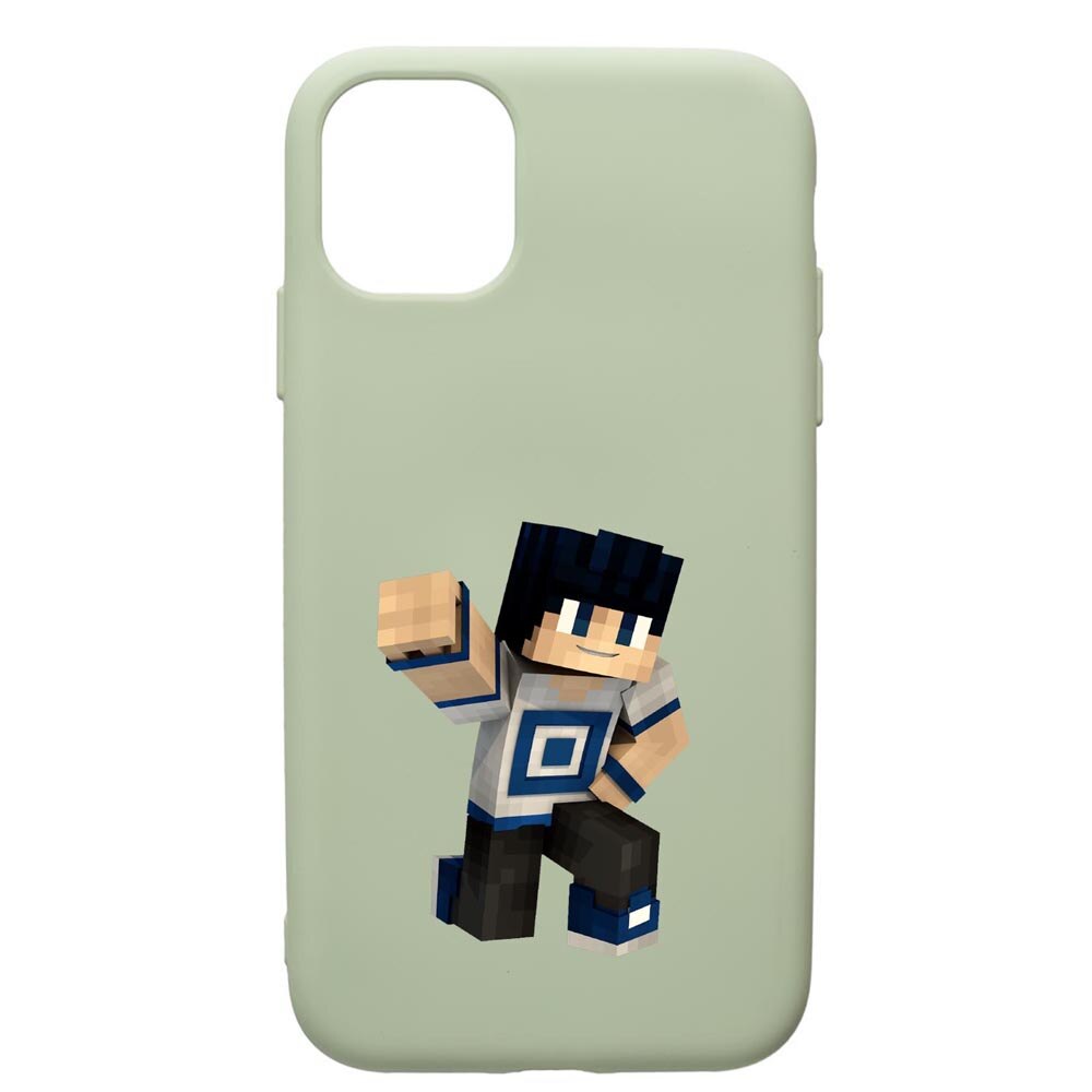 Husa de protectie Apple iPhone 12, Minecraft, silicon, cu interiorul din material textil, protectie camera, Beryl, PGR725