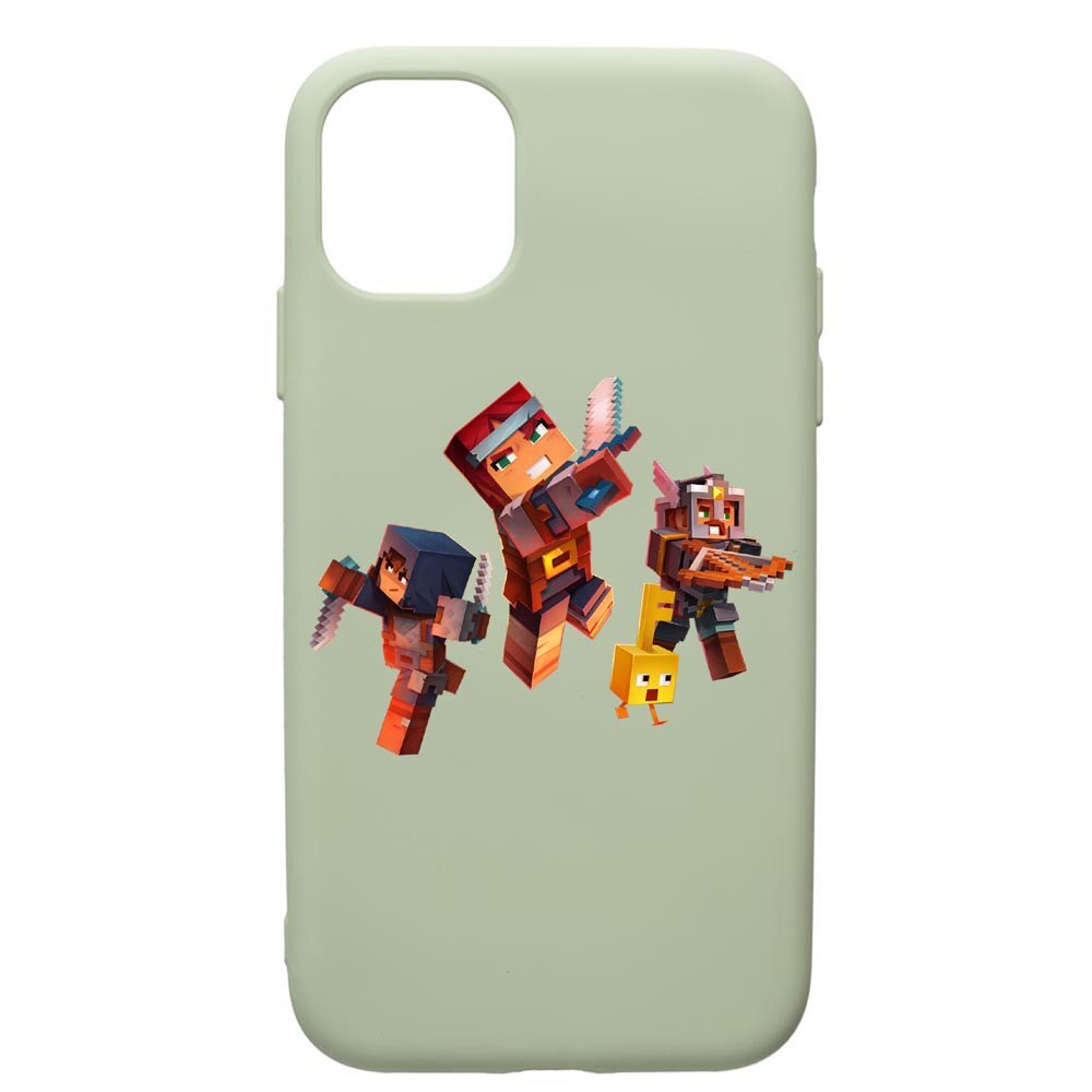 Husa de protectie Apple iPhone 11, Minecraft, silicon, cu interiorul din material textil, protectie camera, Beryl, PGR724