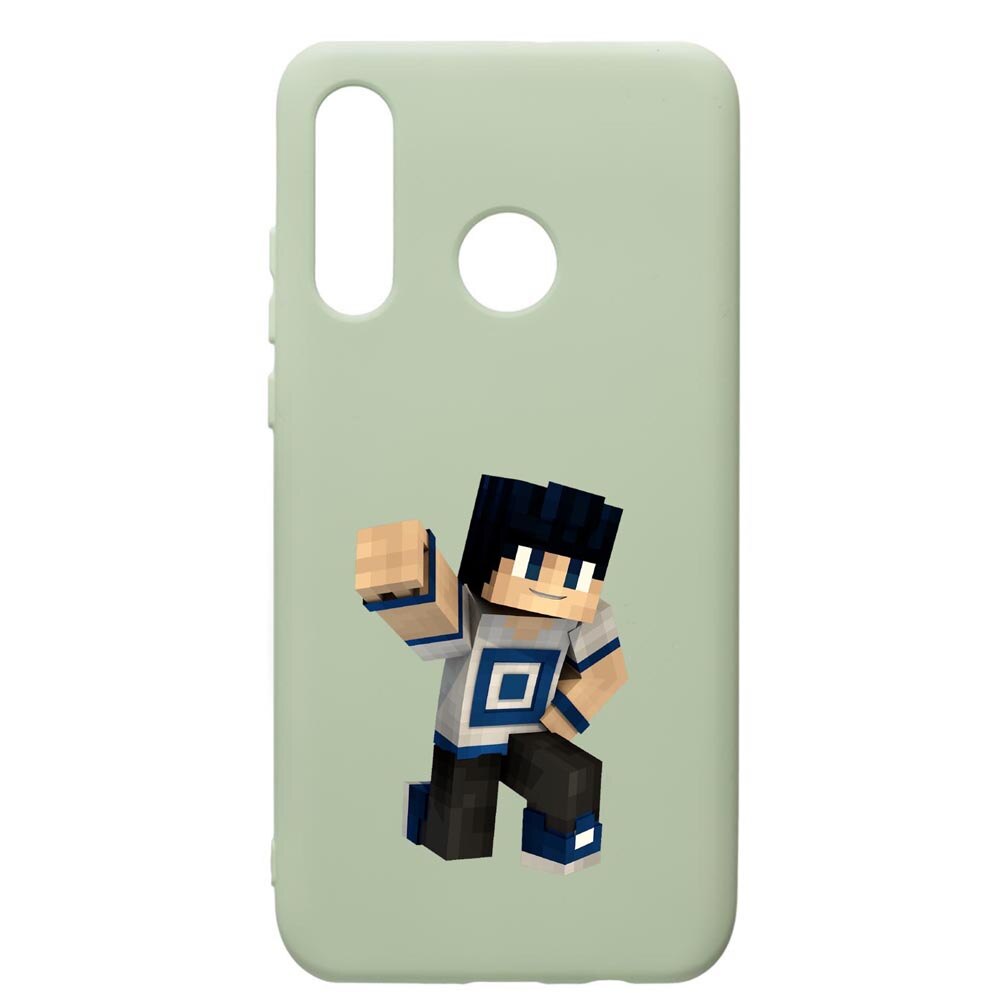 Husa de protectie Huawei P40 Lite E / Y7p, Minecraft, silicon, cu interiorul din material textil, protectie camera, Beryl, PGR725