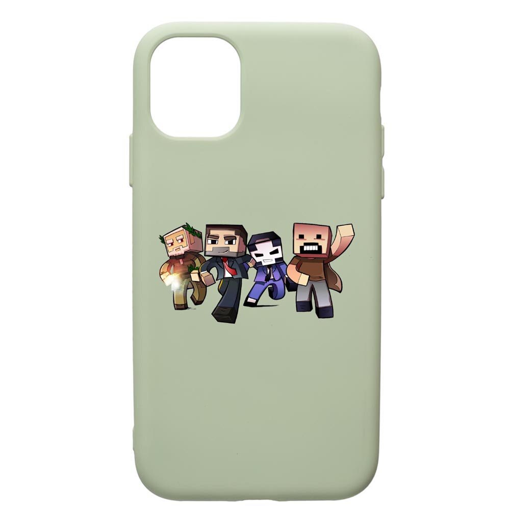 Husa de protectie Apple iPhone 12 Mini, Minecraft, silicon, cu interiorul din material textil, protectie camera, Beryl, PGR727