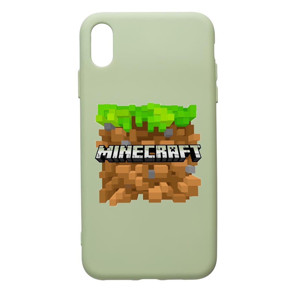 Husa de protectie Apple iPhone XS Max, Minecraft, silicon, cu interiorul din material textil, protectie camera, Beryl, PGR726