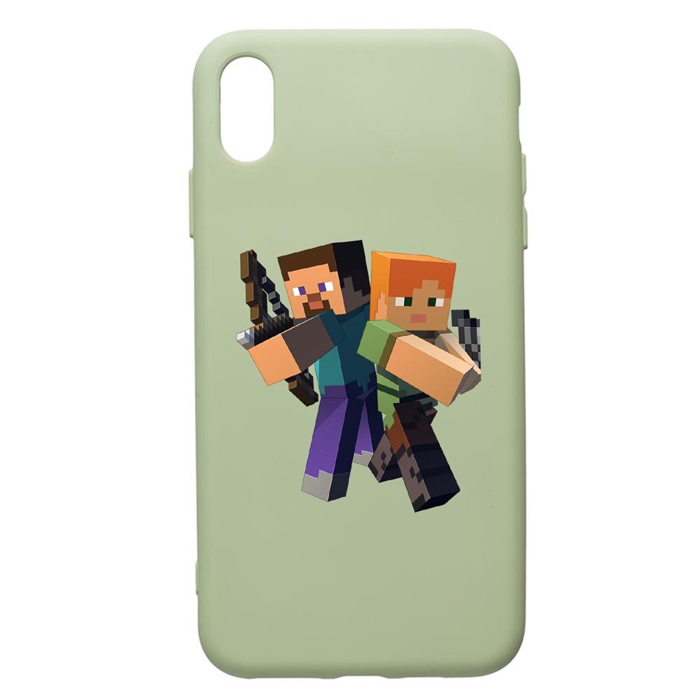 Husa de protectie Apple iPhone XR, Minecraft, silicon, cu interiorul din material textil, protectie camera, Beryl, PGR728