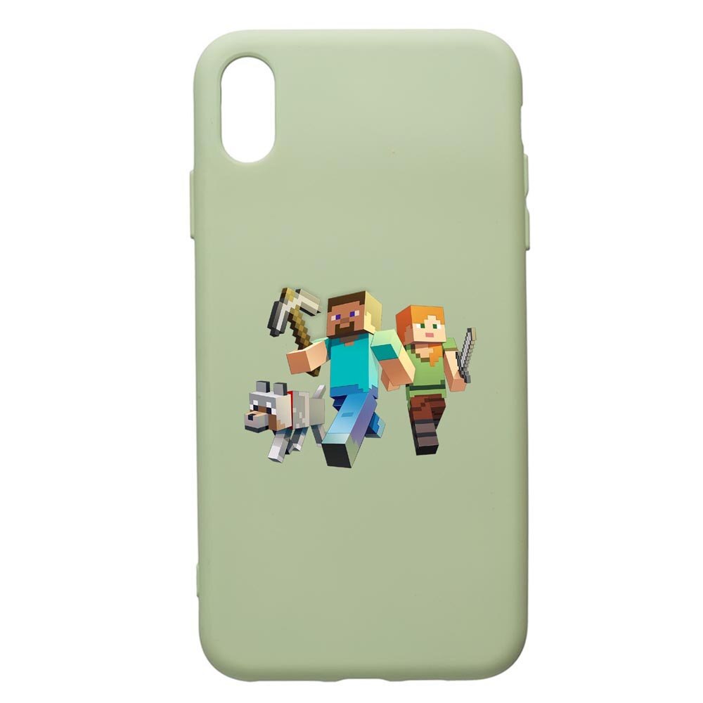 Husa de protectie Apple iPhone XS Max, Minecraft, silicon, cu interiorul din material textil, protectie camera, Beryl, PGR730