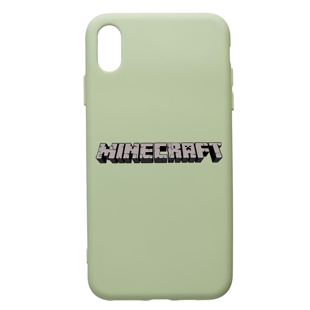 Husa de protectie Apple iPhone XS / X, Minecraft, silicon, cu interiorul din material textil, protectie camera, Beryl, PGR729