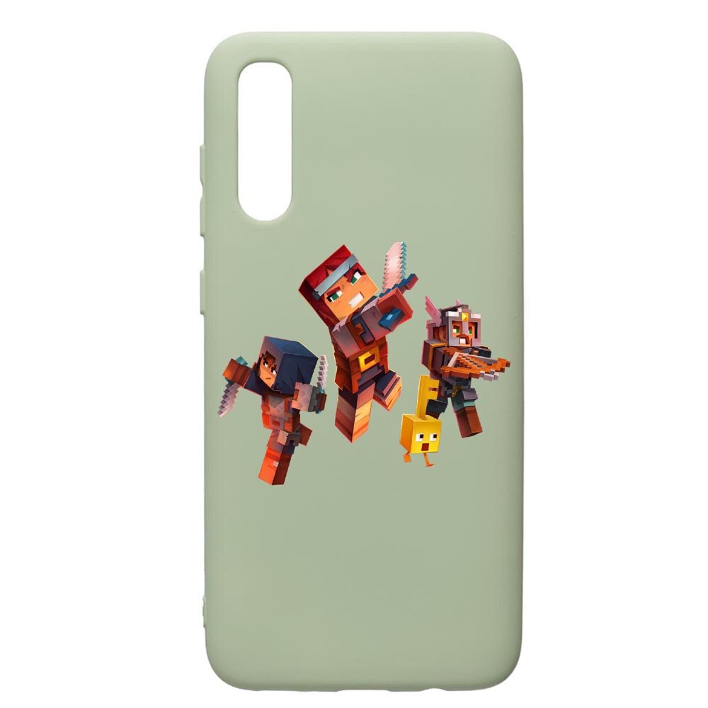 Husa de protectie Samsung Galaxy A70, Minecraft, silicon, cu interiorul din material textil, protectie camera, Beryl, PGR724