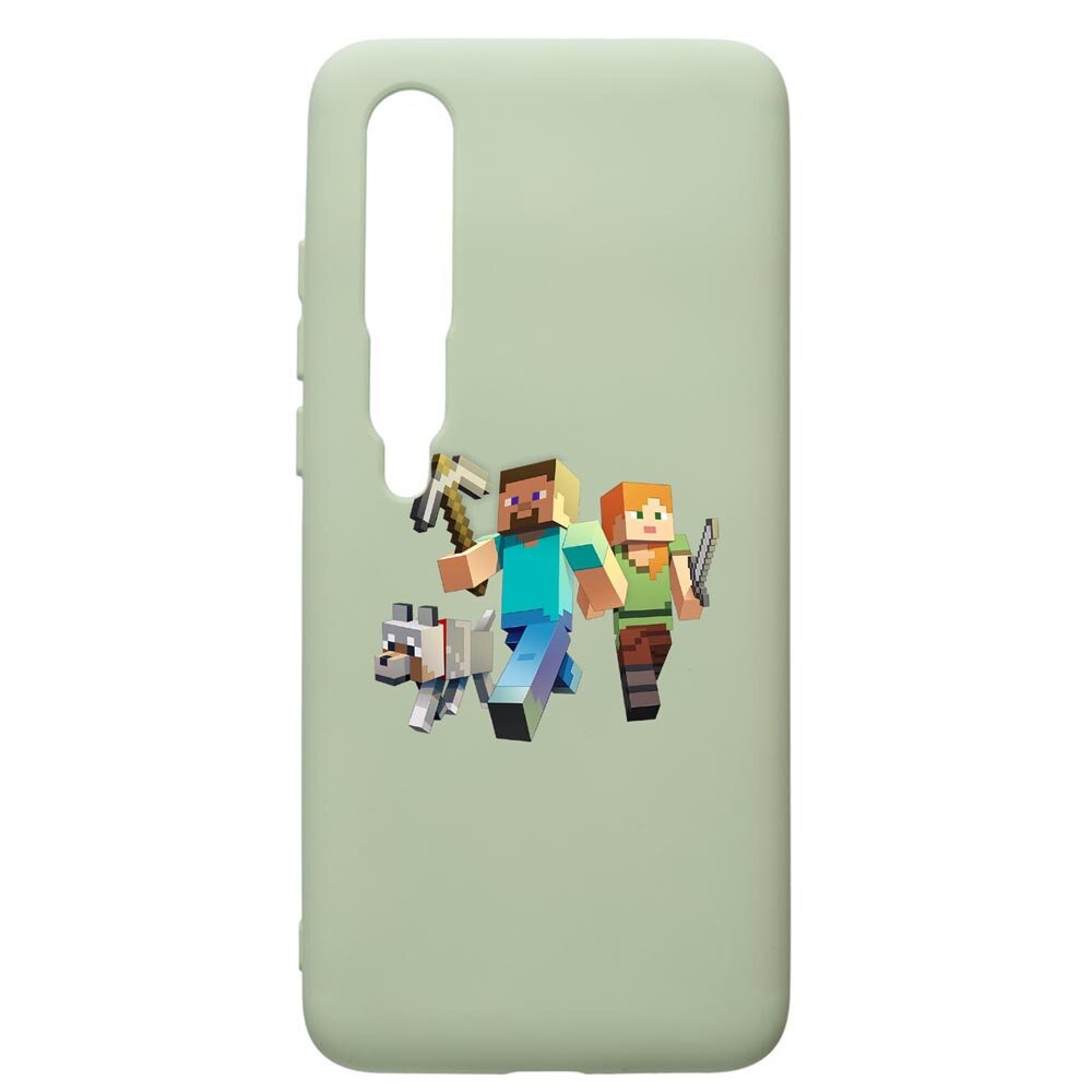 Husa de protectie Xiaomi Mi 10 / Mi 10 Pro, Minecraft, silicon, cu interiorul din material textil, protectie camera, Beryl, PGR730