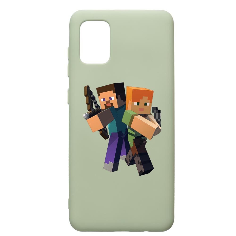 Husa de protectie Samsung Galaxy A41, Minecraft, silicon, cu interiorul din material textil, protectie camera, Beryl, PGR728