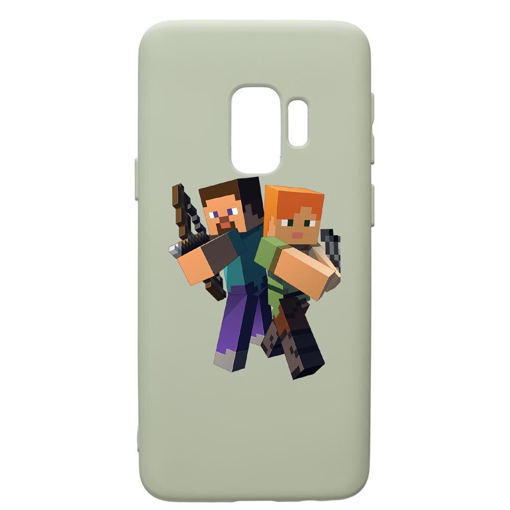 Husa de protectie Samsung Galaxy S9, Minecraft, silicon, cu interiorul din material textil, protectie camera, Beryl, PGR728